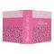 Pink Glitter Rhinestone Leopard Bling Binder