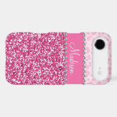 Pink Glitter Rhinestone Leopard BLING Case (Back (Horizontal))