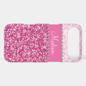 Pink Glitter Rhinestone Leopard BLING Case (Back (Horizontal))