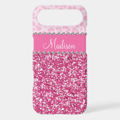 Pink Glitter Rhinestone Leopard BLING Case (Back)