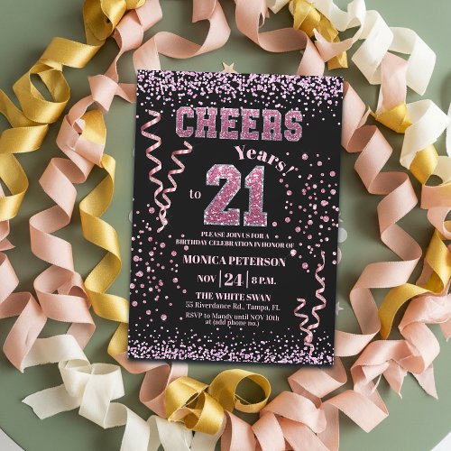 Pink Glitter Rhinestones 21st Birthday Party 