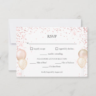 Pink Glitter RSVP Card