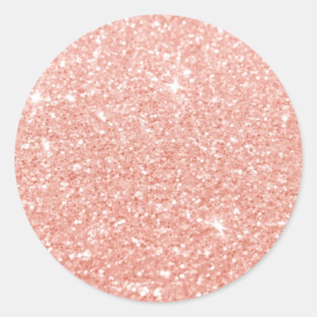 Pink Glitter Shimmer Custom Classic Round Sticker (Front)