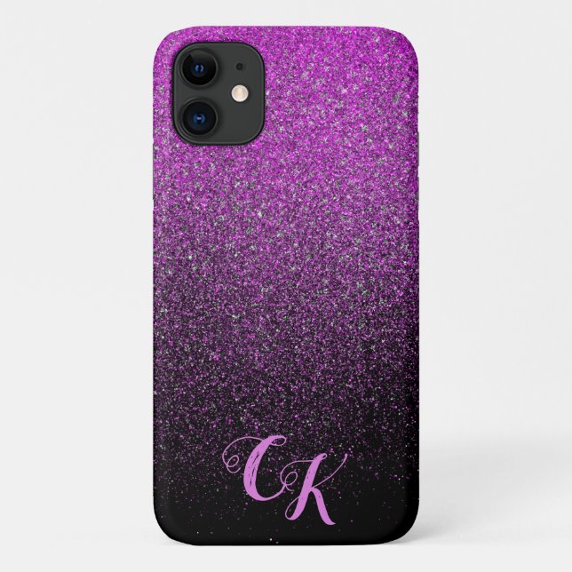 Pink Glitter Shimmer Personalized Phone Case (Back)