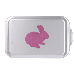 Pink Glitter Silhouette Easter Bunny Cake Pan
