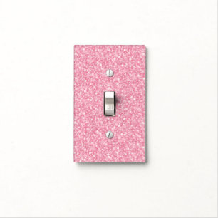 Pink Glitter Silver Gradient. Light Switch Cover