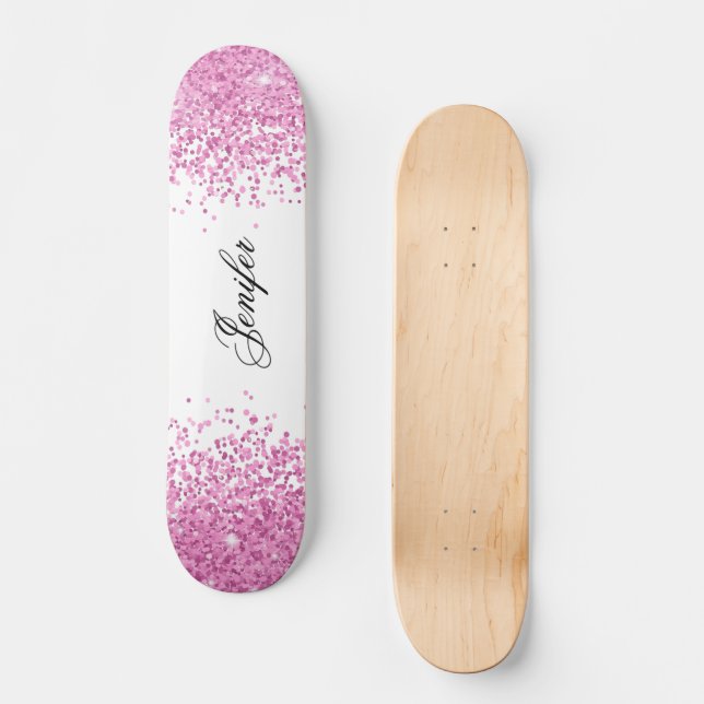 Pink Glitter  Skateboard (Front)