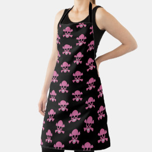 Pink Glitter Skull And Crossbones Apron