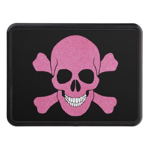 Pink Glitter Skull And Crossbones Hitch Cover
