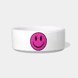 Pink Glitter Smile Face Bowl<br><div class="desc">A pink glitter textured digital smiling face.</div>