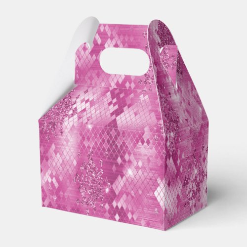 Pink Glitter Snake Skin Favor Boxes