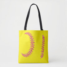 Pink Glitter Softball Stitches