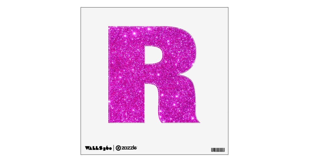 Pink Glitter Sparkle Children Letter Alphabet ABCs Wall Graphic | Zazzle