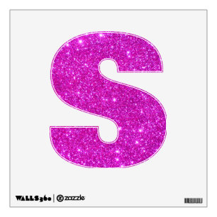 Pink Glitter Sparkle Children Letter Alphabet ABCs Wall Sticker
