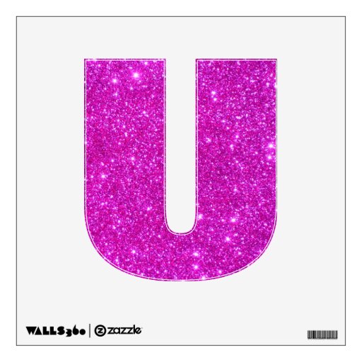 Pink Glitter Sparkle Children Letter Alphabet ABCs Wall Skin