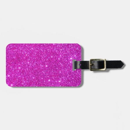Pink Glitter Sparkle Customizable Design Luggage Tag