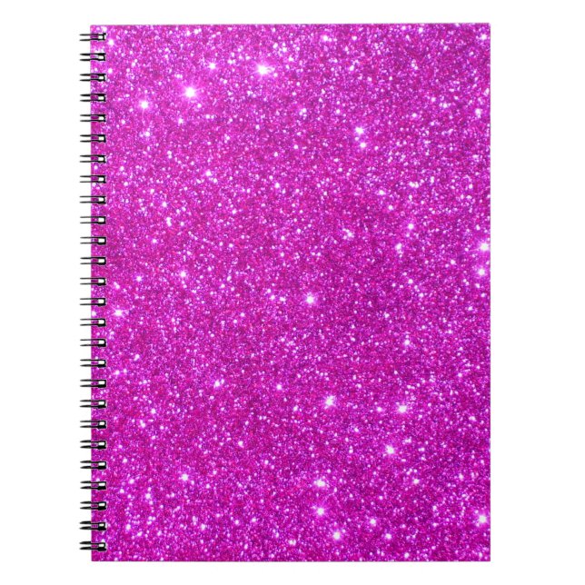 Pink Glitter Sparkle Customizable Design Notebook (Front)