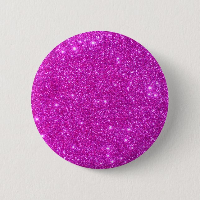 Pink Glitter Sparkle Customizable Design Pinback Button (Front)