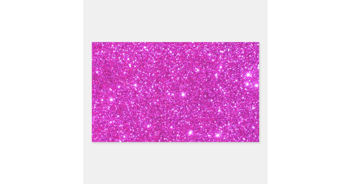 Pink Glitter Sparkle Customizable Design Rectangular Sticker Zazzle