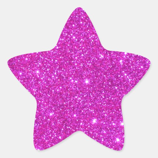 Pink Glitter Sparkle Customizable Design Star Sticker | Zazzle.com