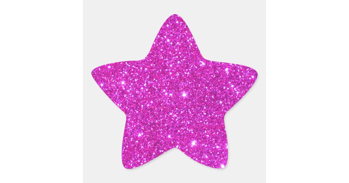 pink glitter sparkle customizable design star sticker