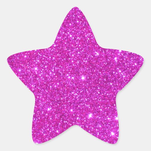 Pink Glitter Sparkle Customizable Design Star Sticker | Zazzle