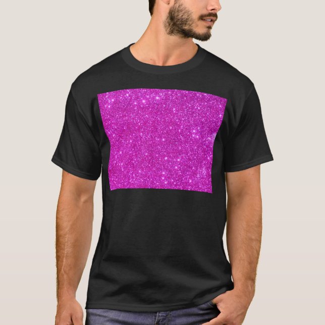 Pink Glitter Sparkle Customizable Design T-Shirt (Front)