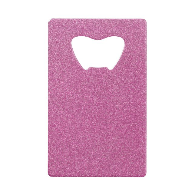 Pink Glitter, Sparkle, Glitter Background Credit Card Bottle Opener (Front)