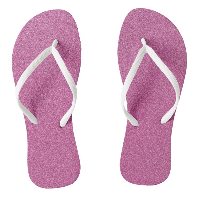 Pink Glitter, Sparkle, Glitter Background Flip Flops (Footbed)