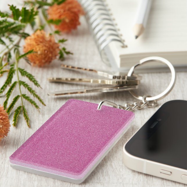 Pink Glitter, Sparkle, Glitter Background Keychain (Front Right)