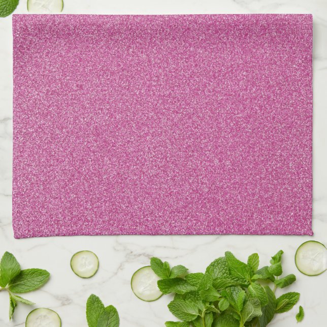 Pink Glitter, Sparkle, Glitter Background Kitchen Towel (Folded)