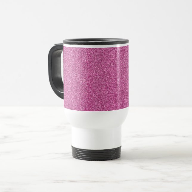 Pink Glitter, Sparkle, Glitter Background Travel Mug (Front Left)