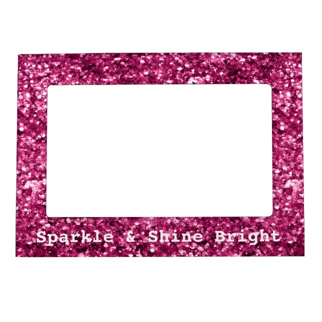 Pink Glitter Sparkle Magnetic Frame (Front)