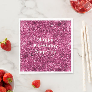 Pink Glitter Sparkle Napkins