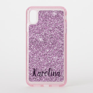 Pink glitter sparkle personalized mobile speck iPhone XS max case