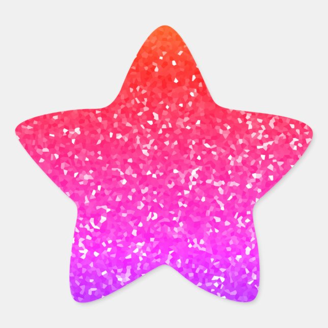 Pink Glitter Sparkle Sparkly Pattern Celebrations Star Sticker (Front)