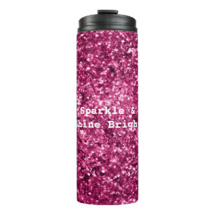 Pink Glitter Sparkle Thermal Tumbler
