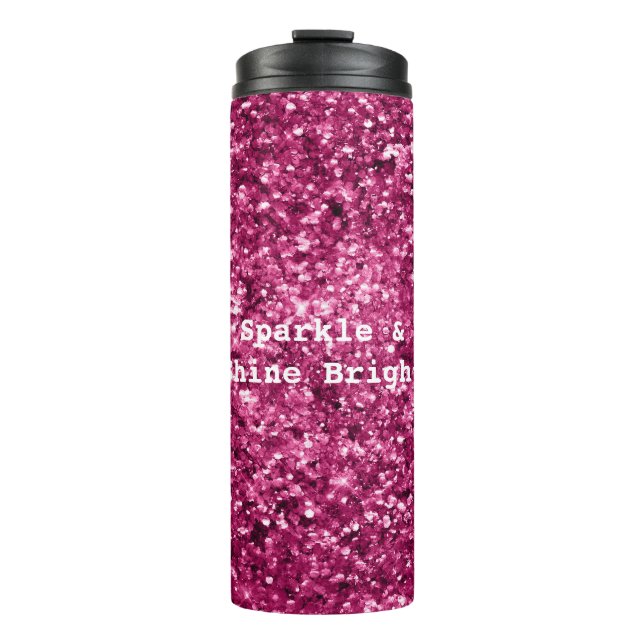 Pink Glitter Sparkle Thermal Tumbler (Front)