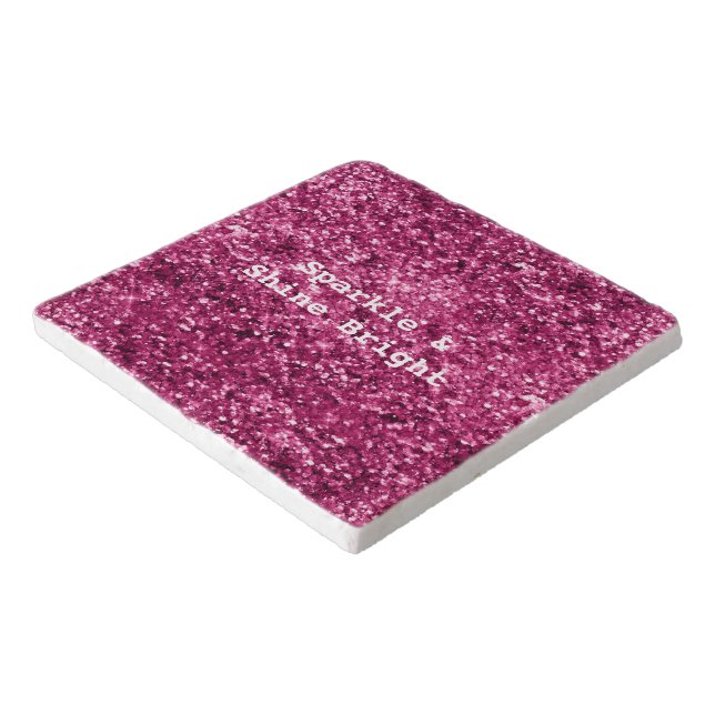 Pink Glitter Sparkle Trivet (Corner)