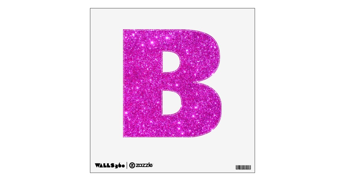 pink glitter sparkle wall decal alphabet b zazzlecom