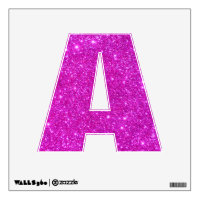 Pink Glitter Sparkle Wall Decal Letter A