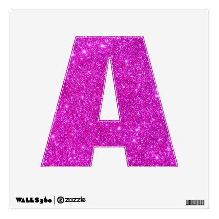 Pink Glitter Sparkle Wall Decal Letter A
