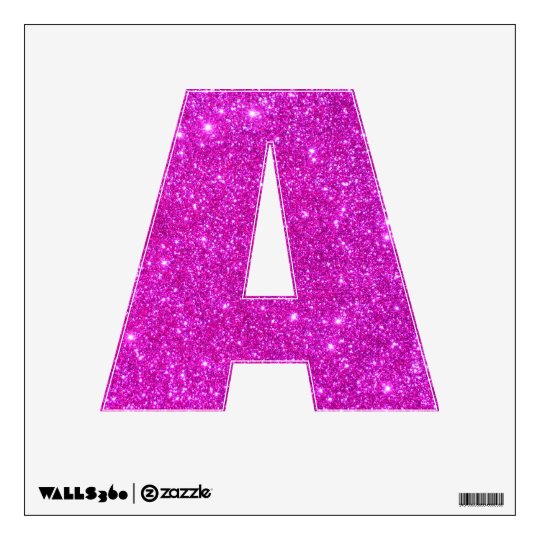 pink glitter sparkle wall decal letter a zazzlecom