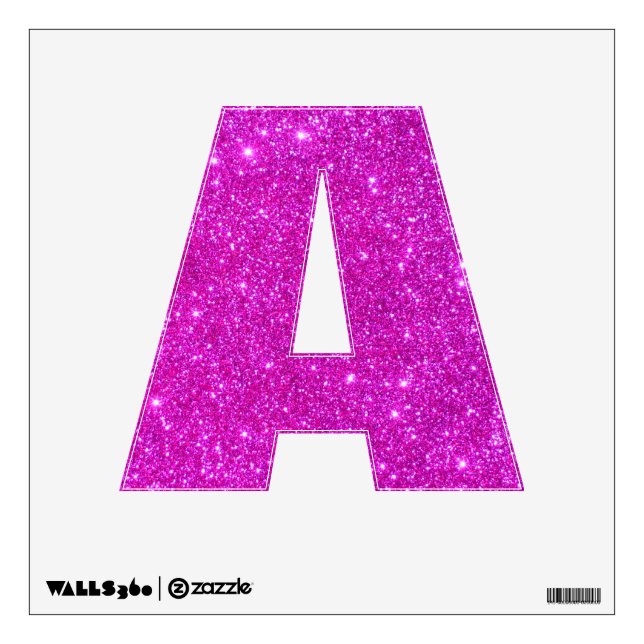 Pink Glitter Sparkle Wall Decal Letter A (Front)