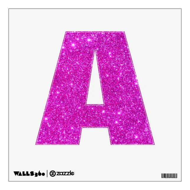 Pink Glitter Sparkle Wall Decal Letter A | Zazzle