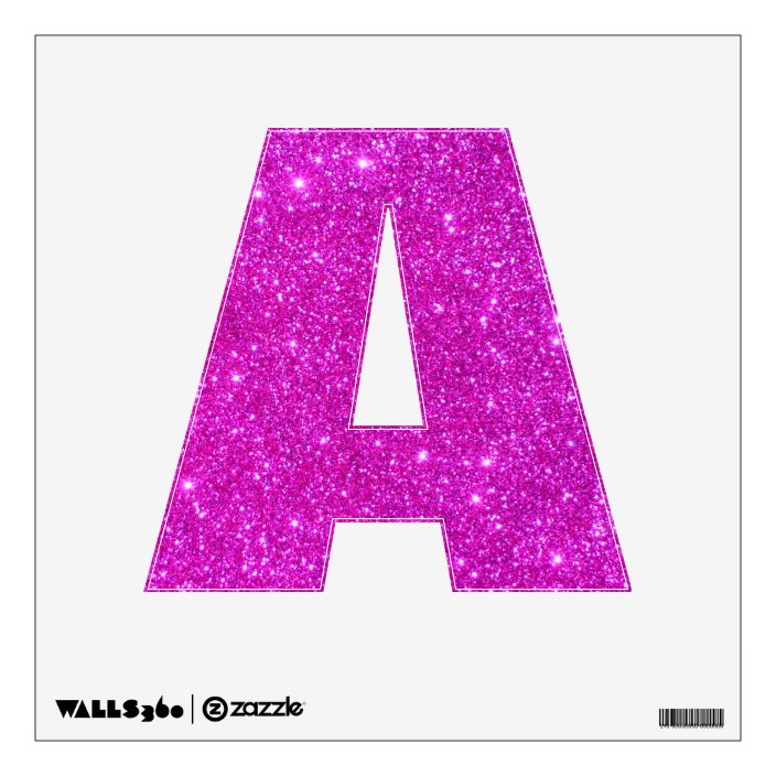 Pink Glitter Sparkle Wall Decal Letter A | Zazzle.com