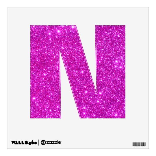 pink glitter sparkle wall decal letter alphabet n zazzlecom