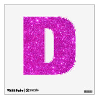 Pink Glitter Sparkle Wall Decal Letter D