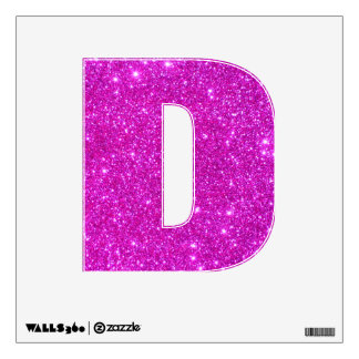 Pink Glitter Sparkle Wall Decal Letter D