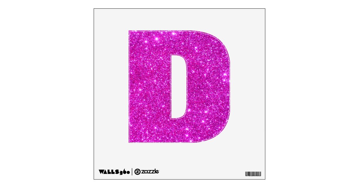 pink glitter sparkle wall decal letter d zazzlecom